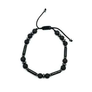 Βραχιόλι macrame Λάβα 6mm και Αιματίτης eGAIA