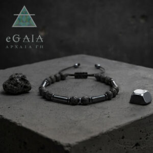 Βραχιόλι macrame Λάβα 6mm και Αιματίτης eGAIA