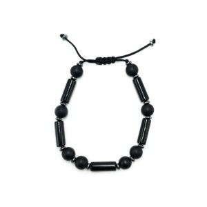 Ανδρικό Macrame Βραχιόλι Οψιδιανός και Αιματίτης eGAIA