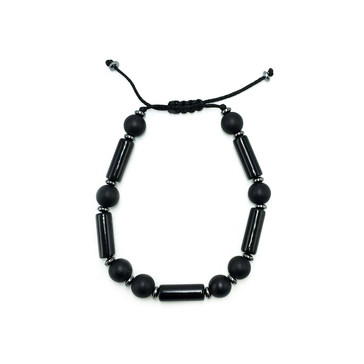 Ανδρικό Macrame Βραχιόλι Οψιδιανός και Αιματίτης eGAIA