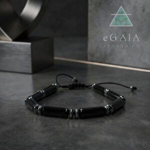 Ανδρικό Βραχιόλι Macrame Αιματίτης eGAIA