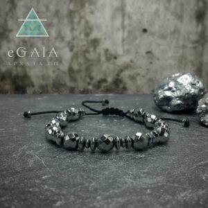 Ανδρικό Βραχιόλι Macrame Αιματίτης eGAIA